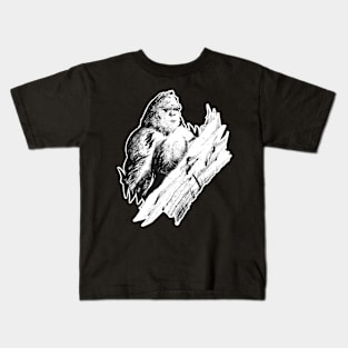 Hiding in the trees 20/12/23 - vintage cryptid inspired art Kids T-Shirt